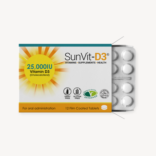 Vitamin D3 25,000IU (625ug) 12 High Strength Weekly Tablets