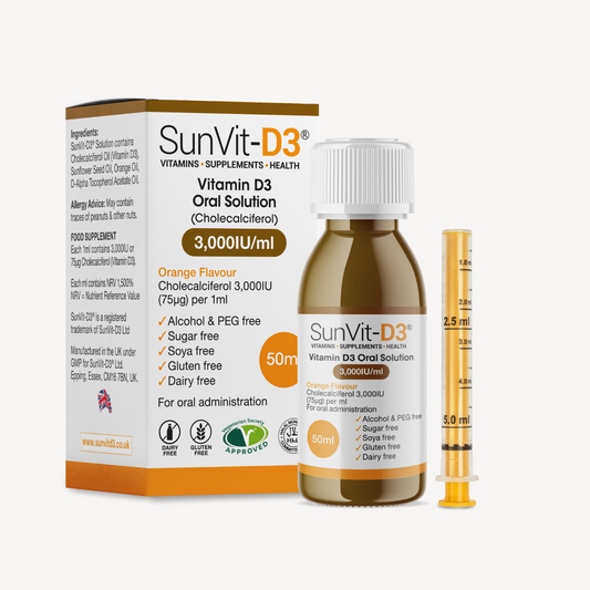 Vitamin D3 50ml (75ug) 3,000IU High Strength Daily Orange Solution