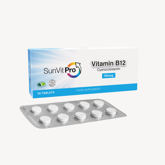 Vitamin B12 50mcg 50 Daily High Strength Cyanocobalamin Tablets