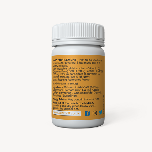 Chewable Calcium 1000mg, With Vitamin D3 800iu Lemon